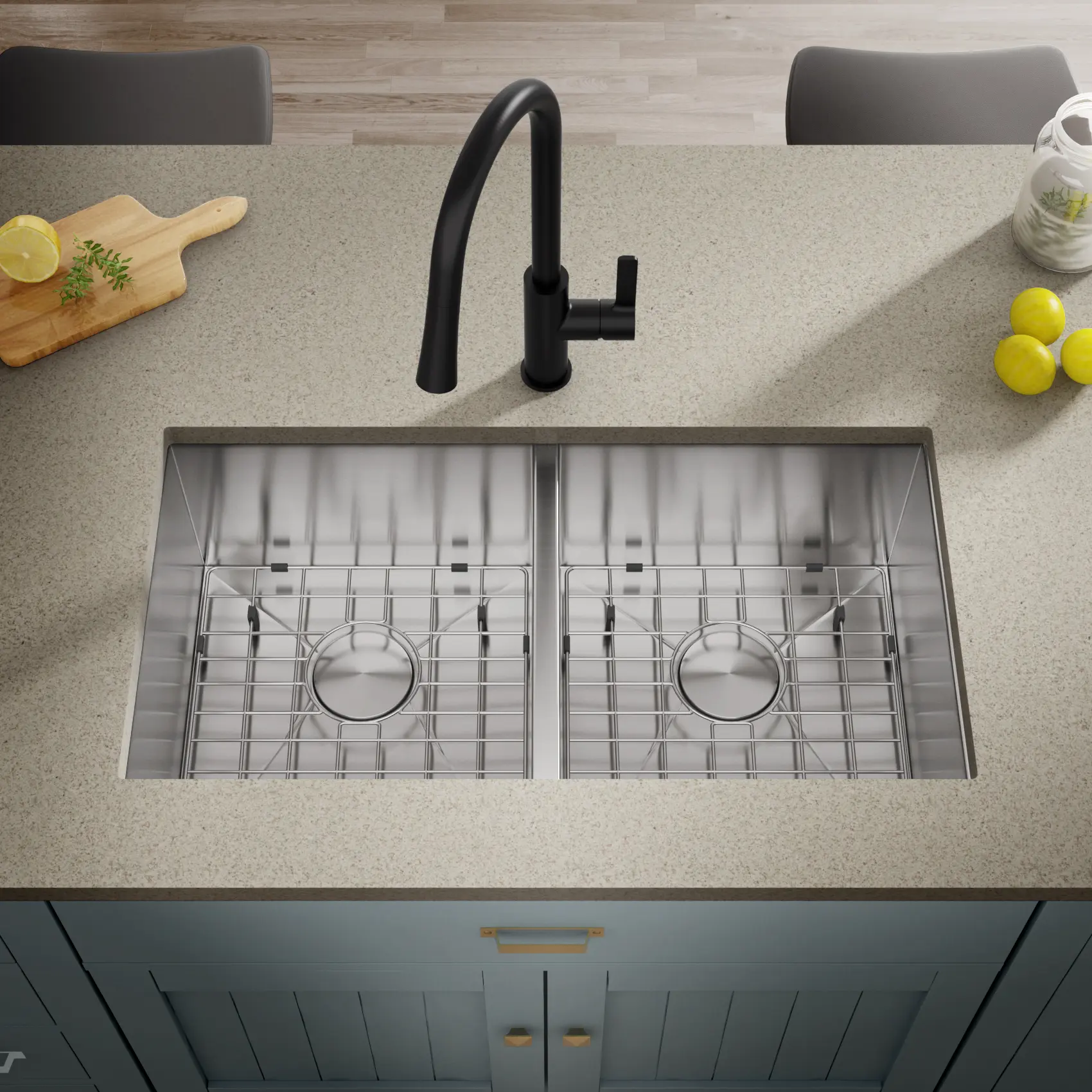 12-3/4" Stainless Steel Kitchen Sink Bottom Grid Set (2 PCS) - Image 2