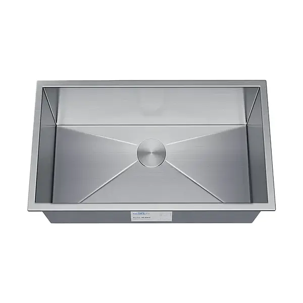 25" Zero Radius Undermount Stainless Steel Single Bowl Kitchen Sink