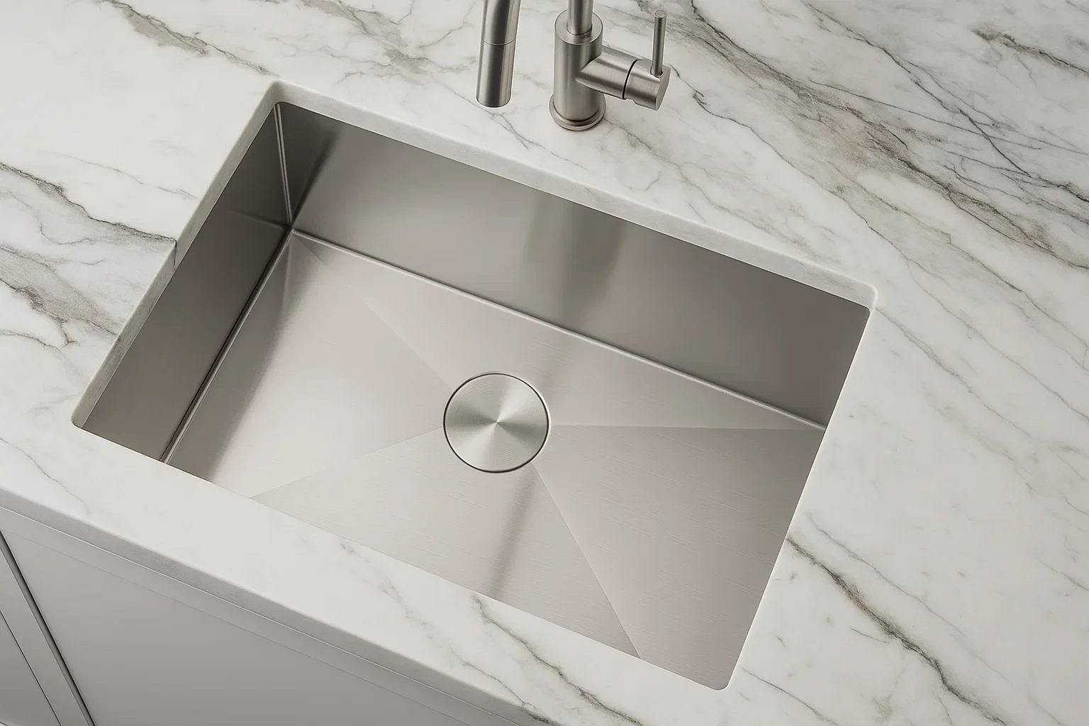 25" Zero Radius Undermount Stainless Steel Single Bowl Kitchen Sink - Image 5
