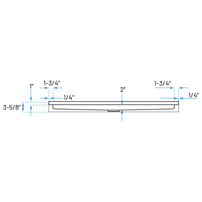 60" x 32" Rectangular Acrylic Shower Base - Image 3