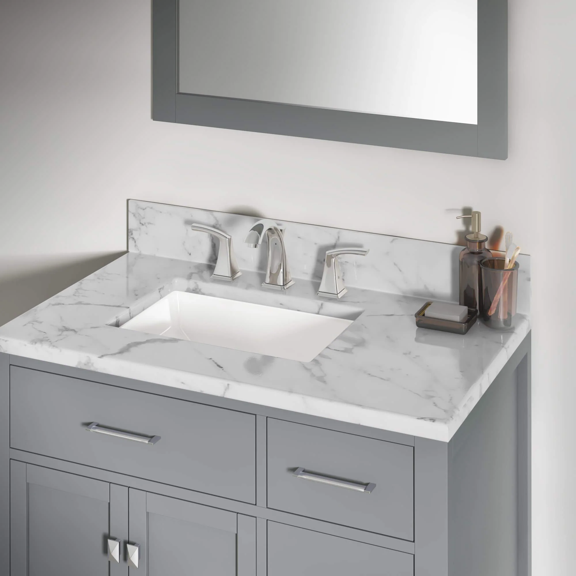 Widespread Two Handle Bathroom Faucet with Pop-up Drain in Chrome - Image 4