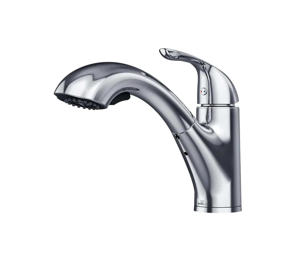 Single Handle Kitchen Faucet with Pull-Out Sprayer in Chrome - Image 6