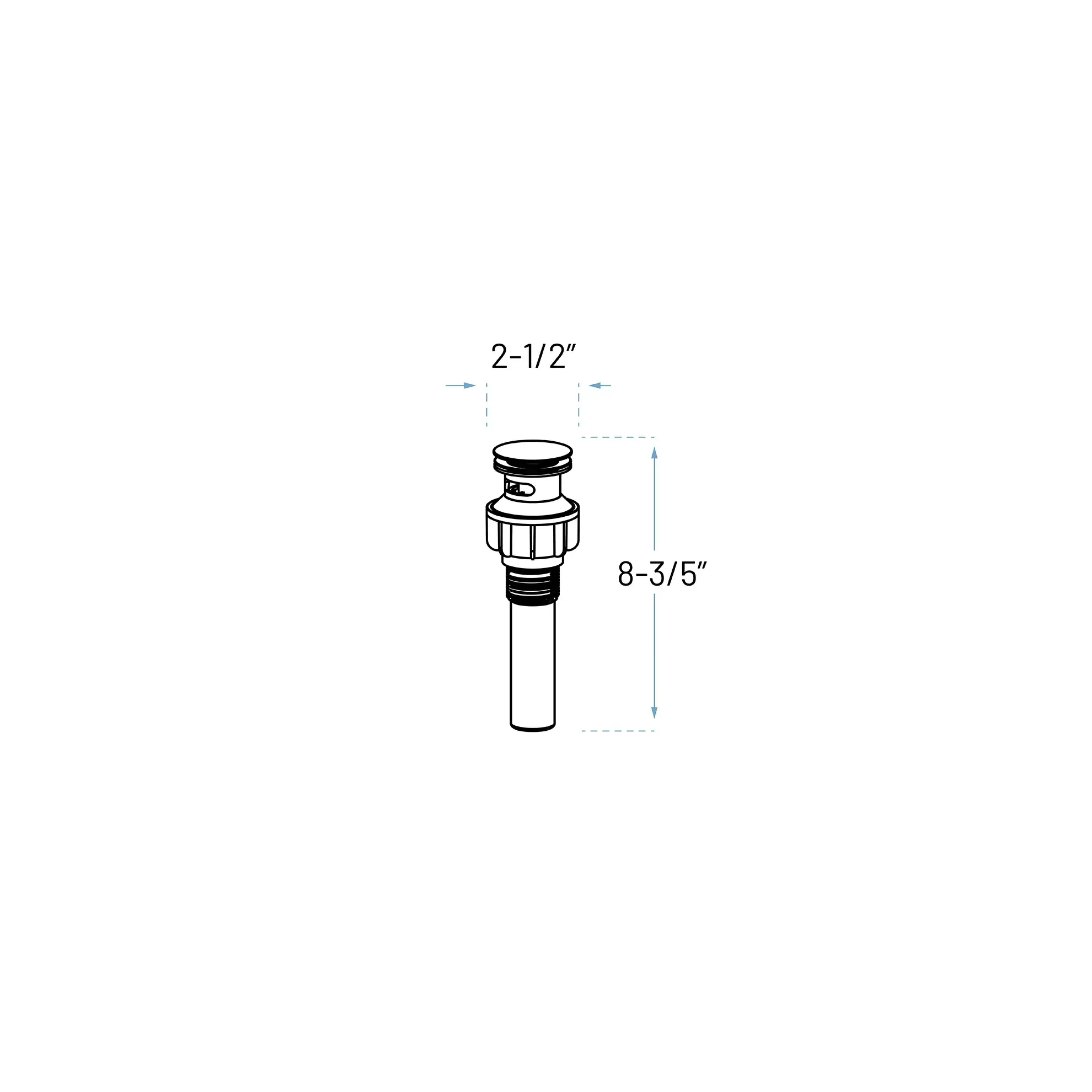 Single Handle 1-Hole Bathroom Faucet with Push Drain in Chrome - Image 4