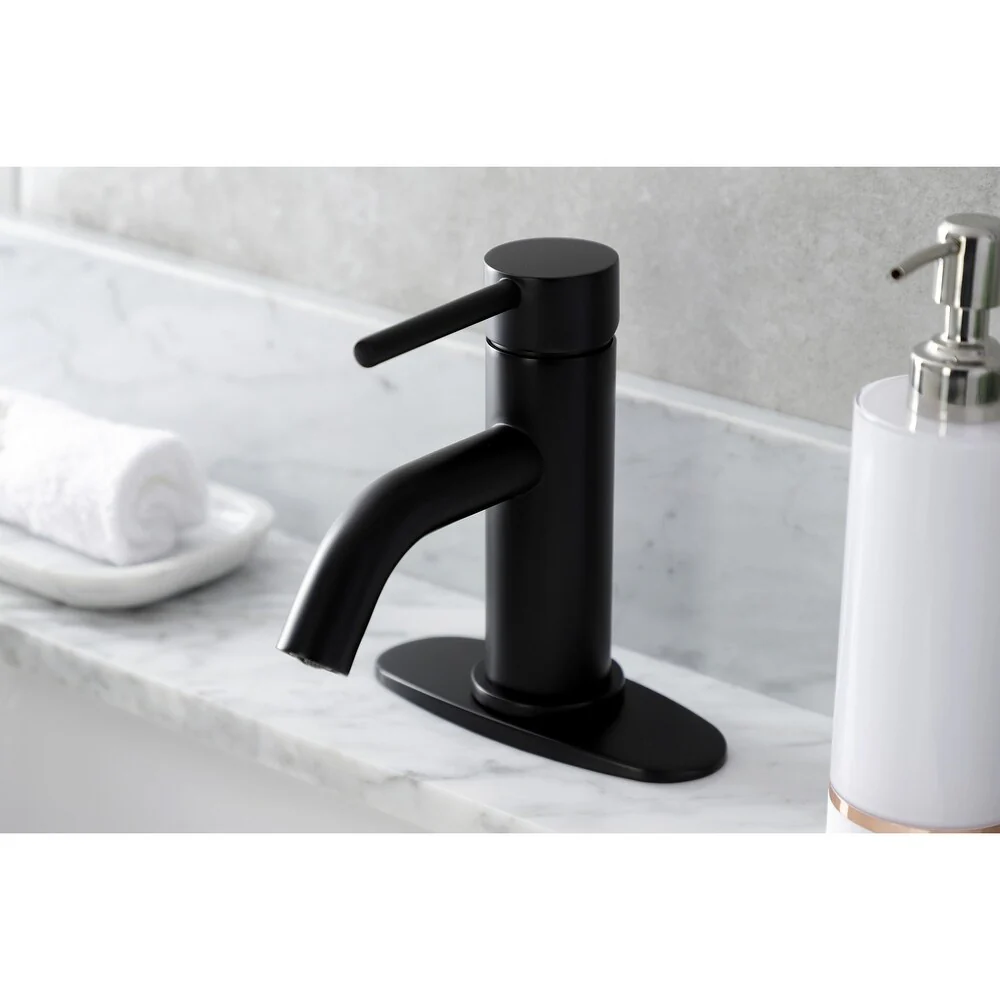Matte Black Single Hole Single Handle Bathroom Faucet with Pop-up Drain - Image 3