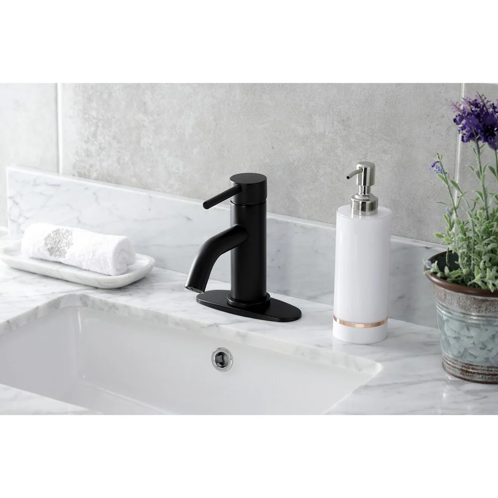 Matte Black Single Hole Single Handle Bathroom Faucet with Pop-up Drain - Image 4