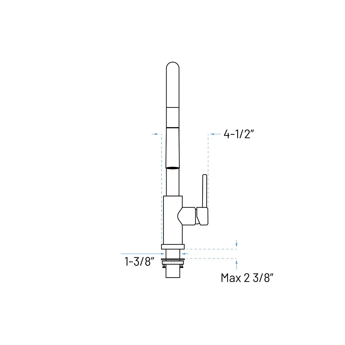 Single Handle Pull-Down Kitchen Faucet with Sprayer in Chrome - Image 3