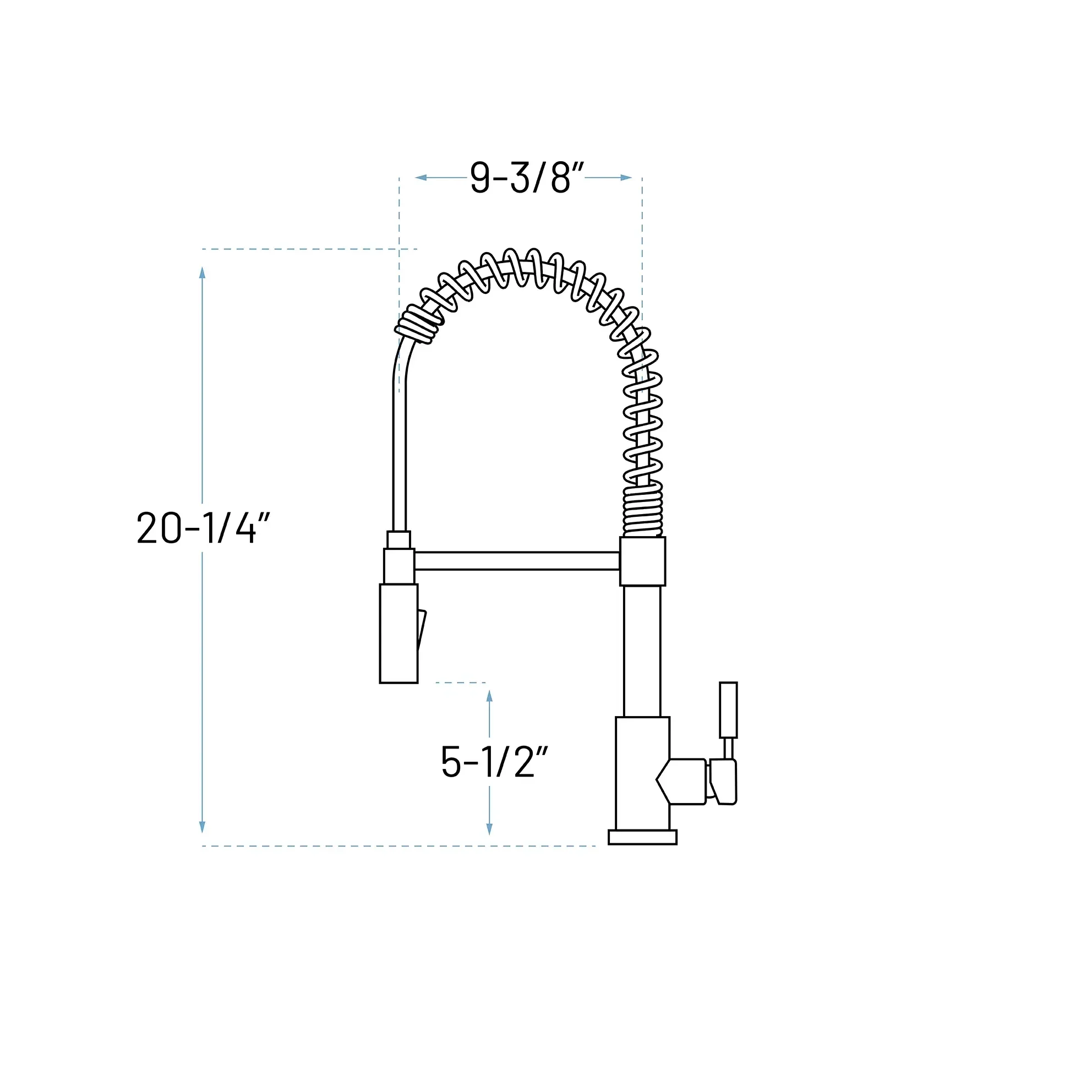 Spring Kitchen Faucet with Pull-Down Sprayer in Black - Image 2