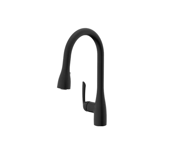Black Single Handle Pull-Down Sprayer Kitchen Faucet