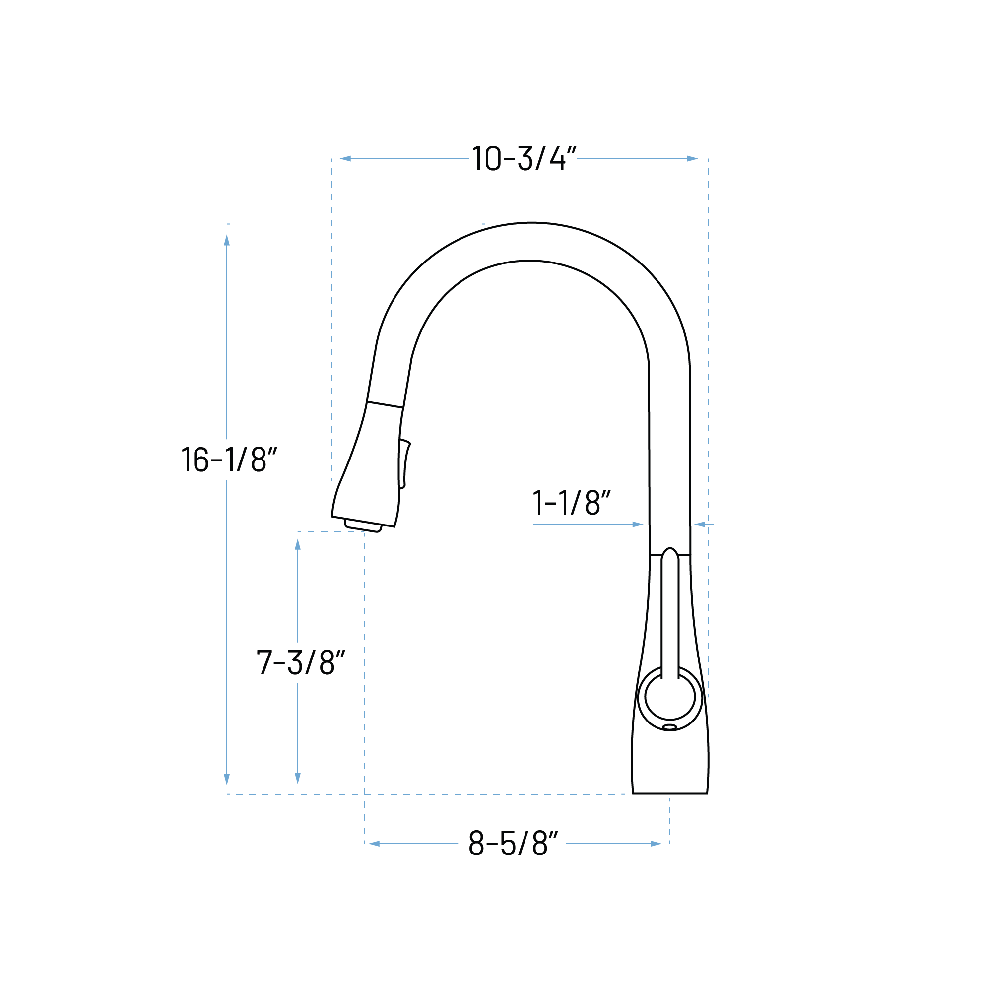 Pull-Down Single Handle Kitchen Faucet in Brushed Nickel - Image 2