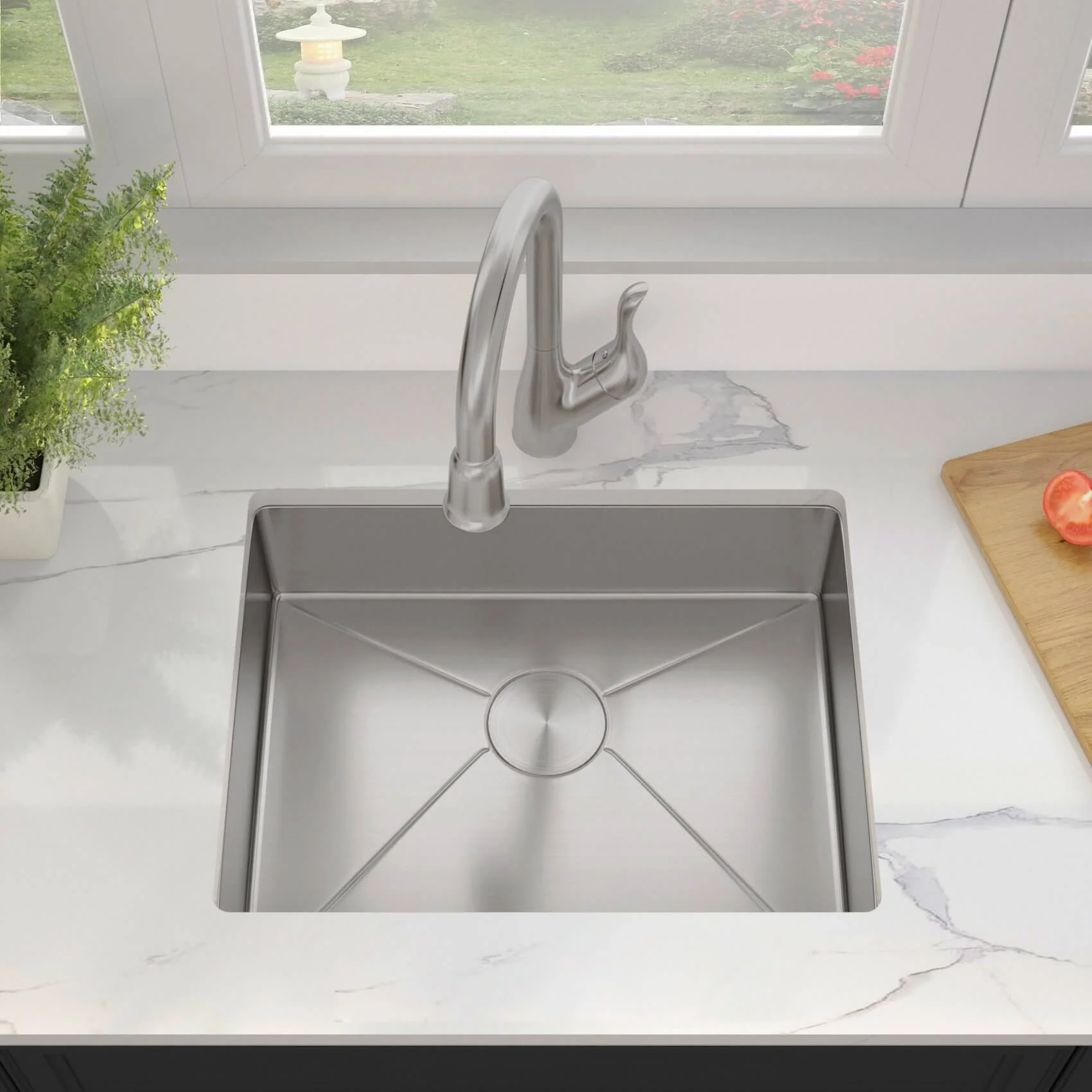 23" Undermount Stainless Steel Single Bowl ADA-Compliant Kitchen Sink - Image 3