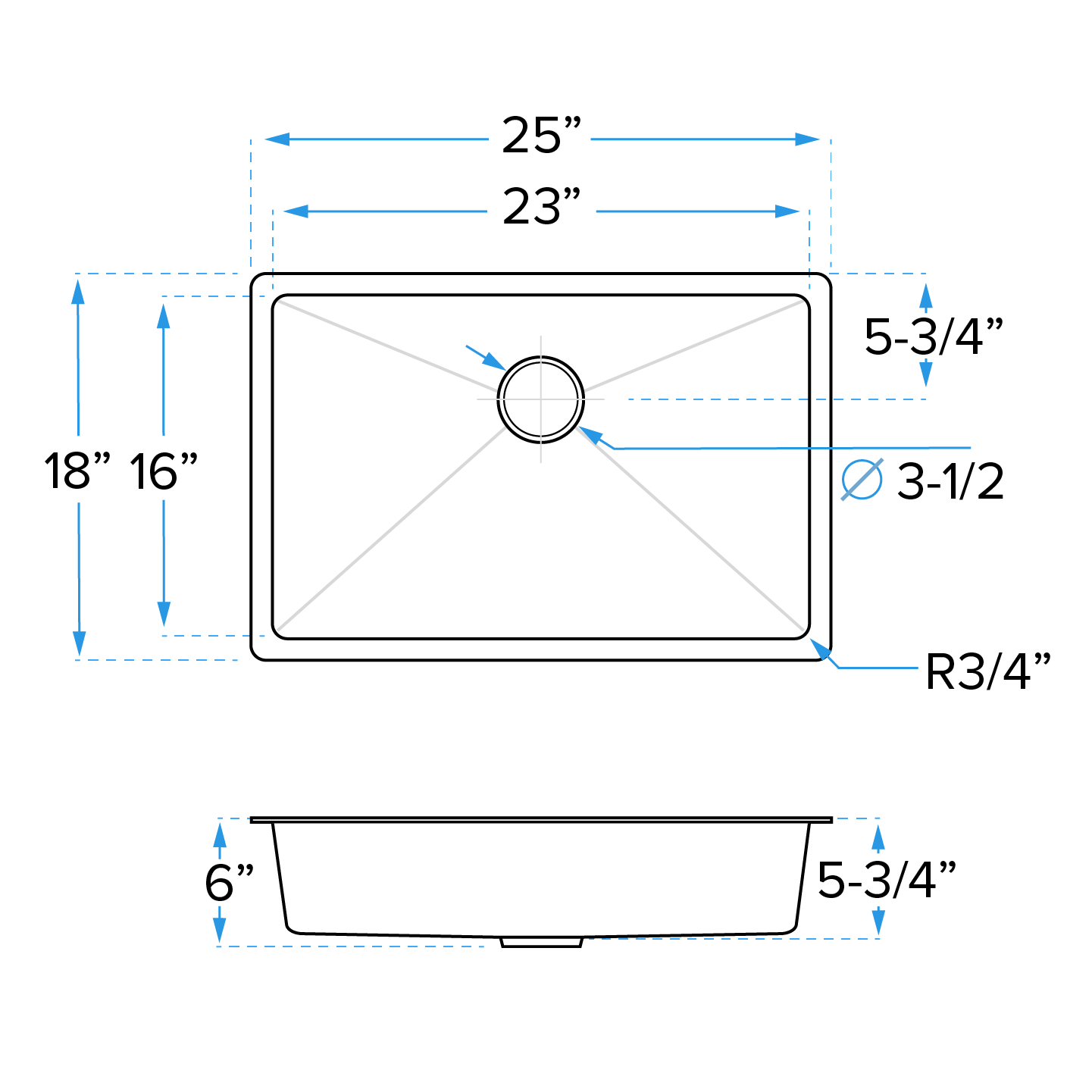 25" Undermount Stainless Steel Single Bowl ADA-Compliant Kitchen Sink - Image 6