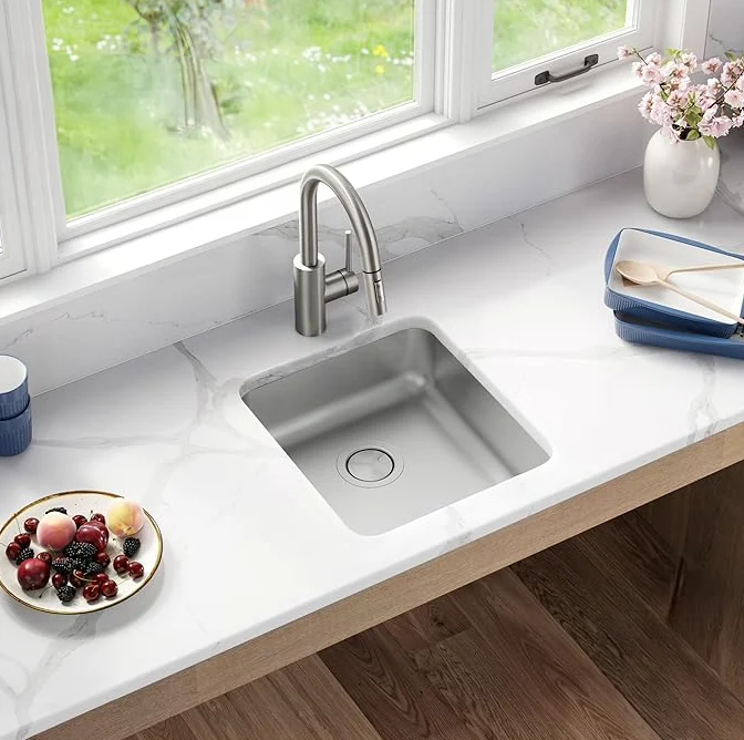 18" Compact Undermount Stainless Steel Single Bowl ADA Bar and RV Sink - Image 4