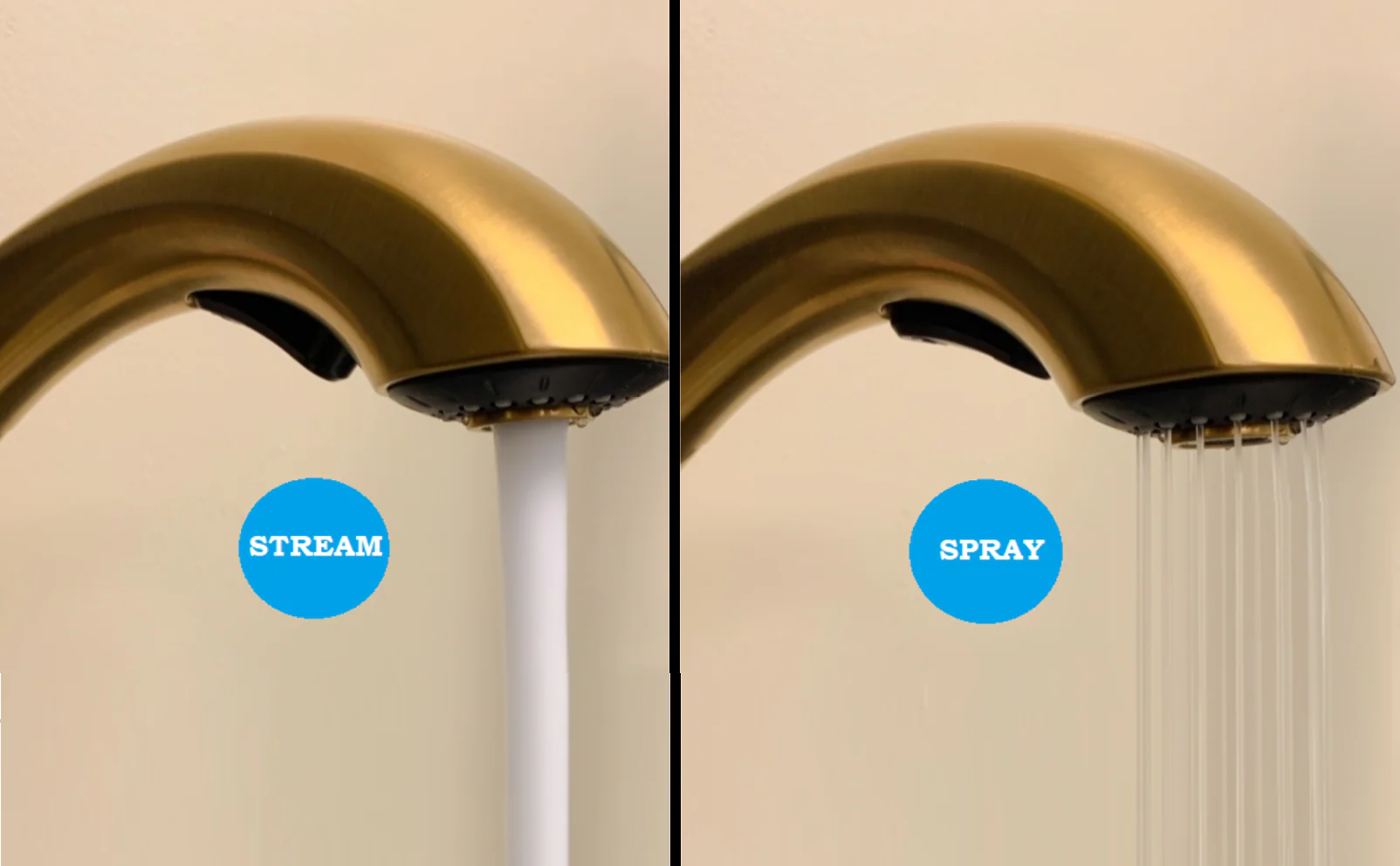 Two-Function Brushed Gold Pullout Kitchen Faucet Spray Head - Image 2