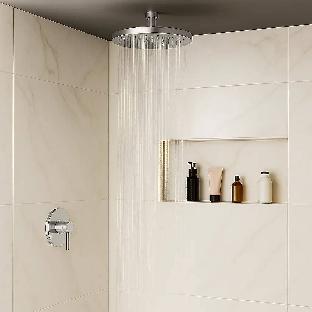 8" Round Chrome Single-Function Rain Shower Head - Image 3