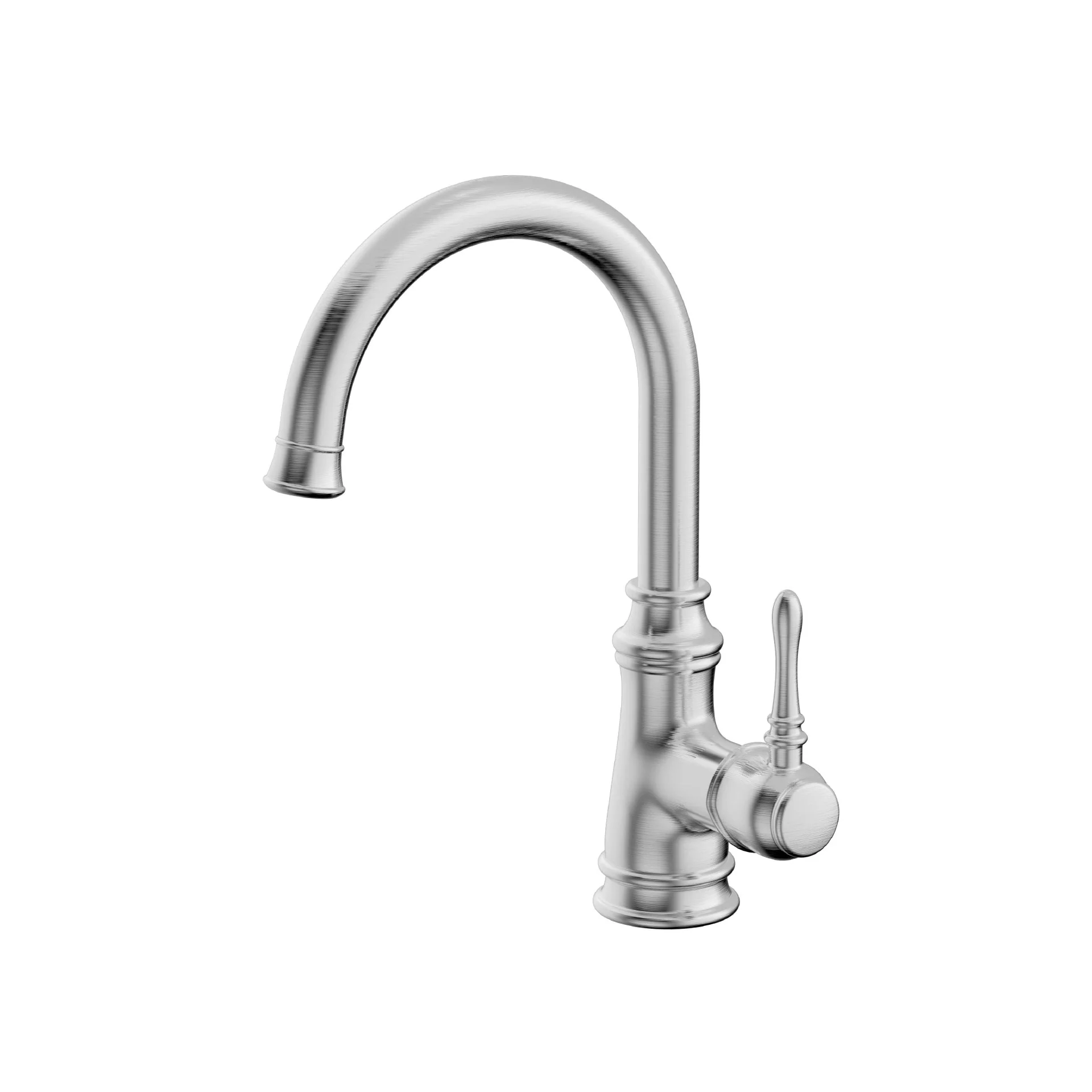 Single Handle Goose Neck Bar Faucet in Brushed Nickel - Image 6