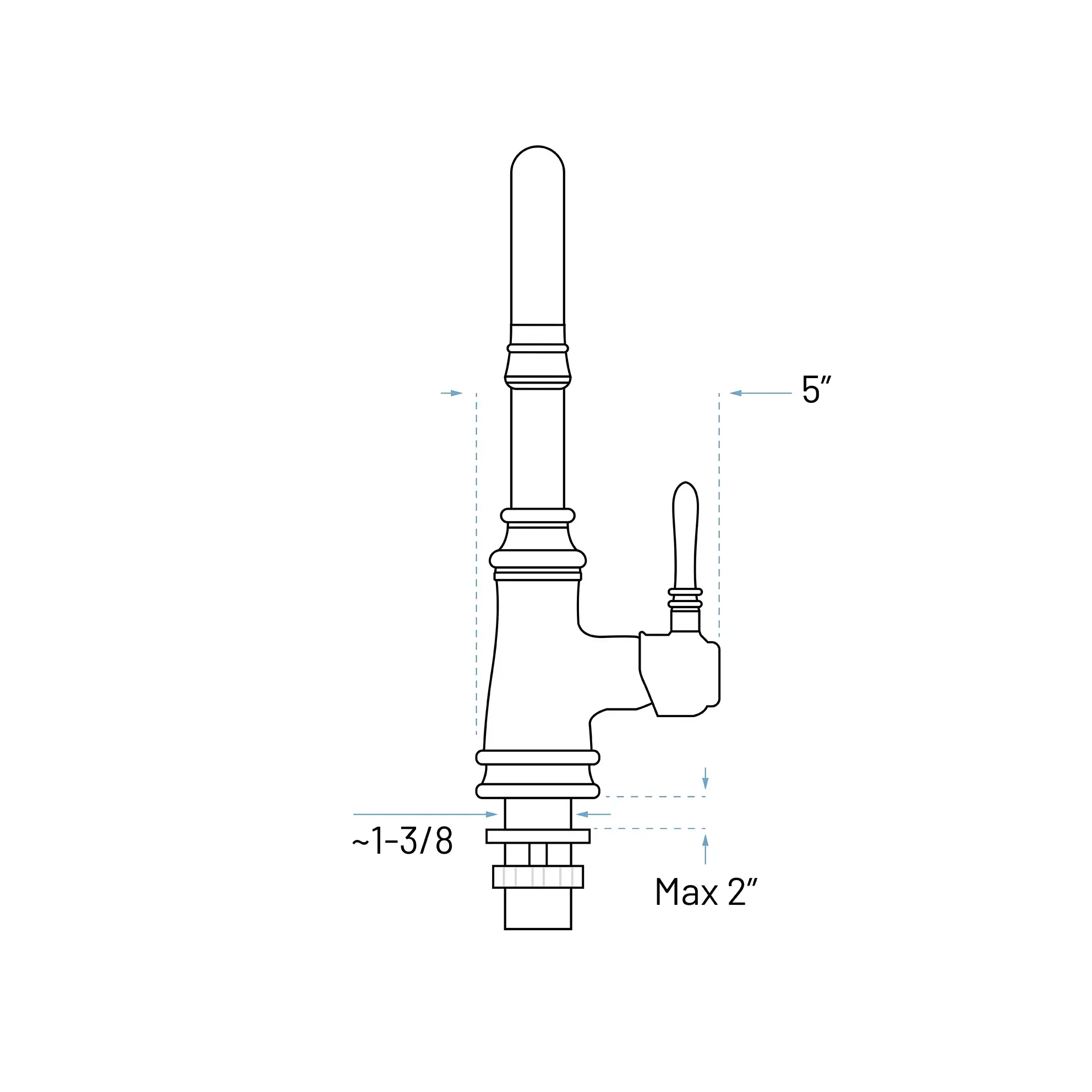 Goose Neck Single Handle Bar Faucet in Chrome - Image 3