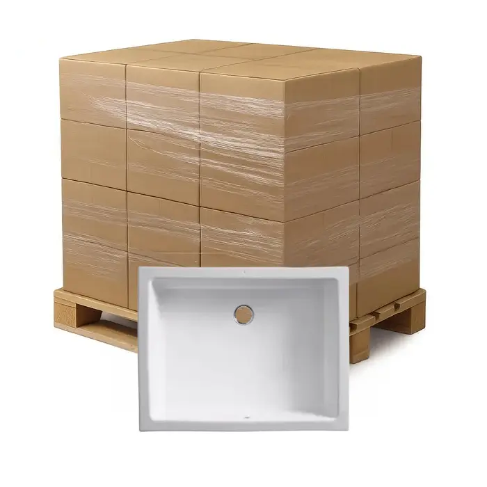 Bulk-Packed 17 x 13" Rectangular Porcelain Undermount Bathroom Sink in White