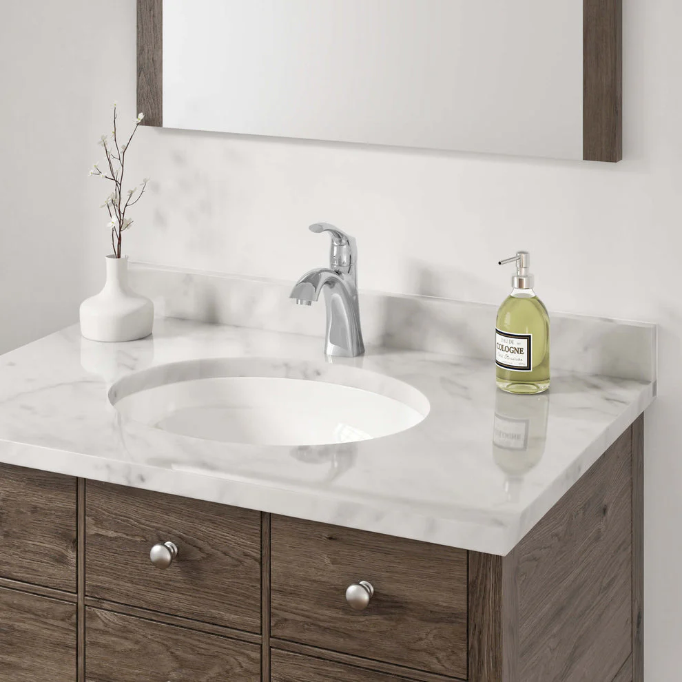 Bulk-Packed 20-1/2" ADA-Depth Oval Porcelain Top Mount Bathroom Sink in White - Image 5