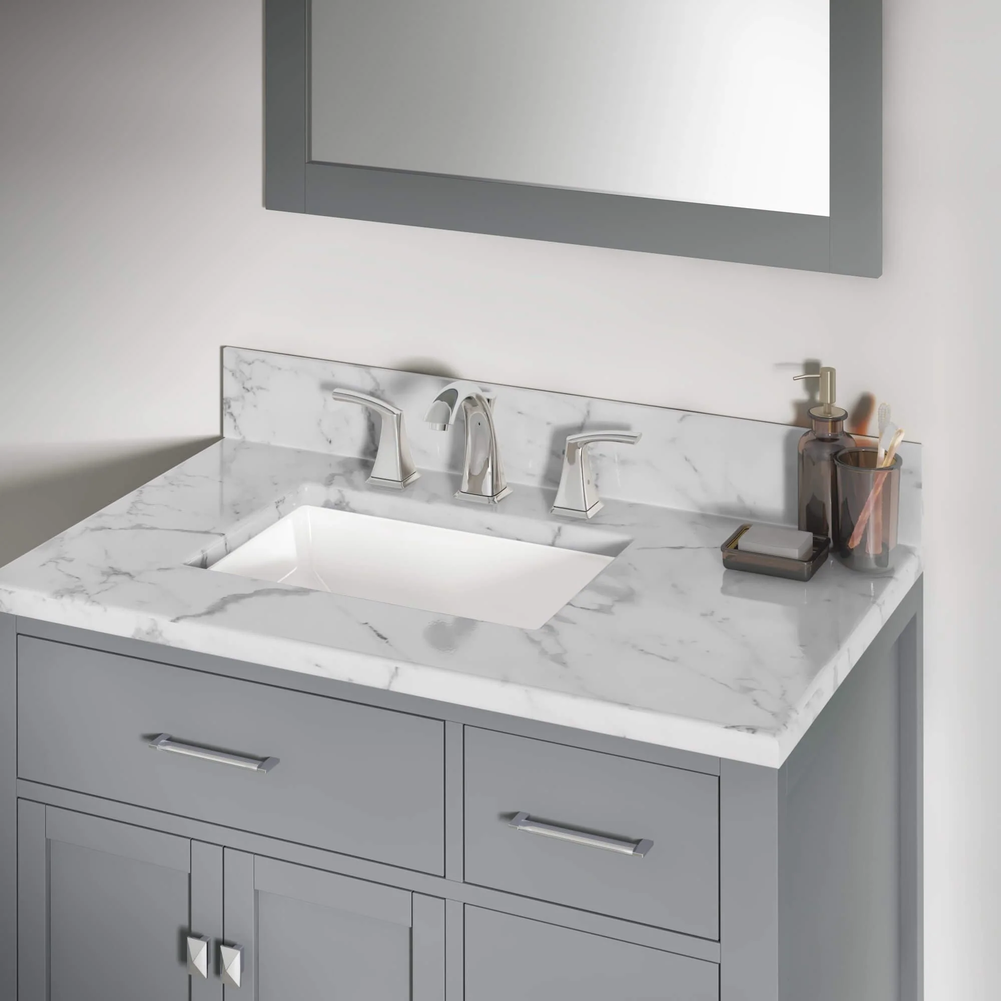 20-1/2" Rectangular Porcelain Undermount Bathroom Sink with Overflow Drain in White - Image 4