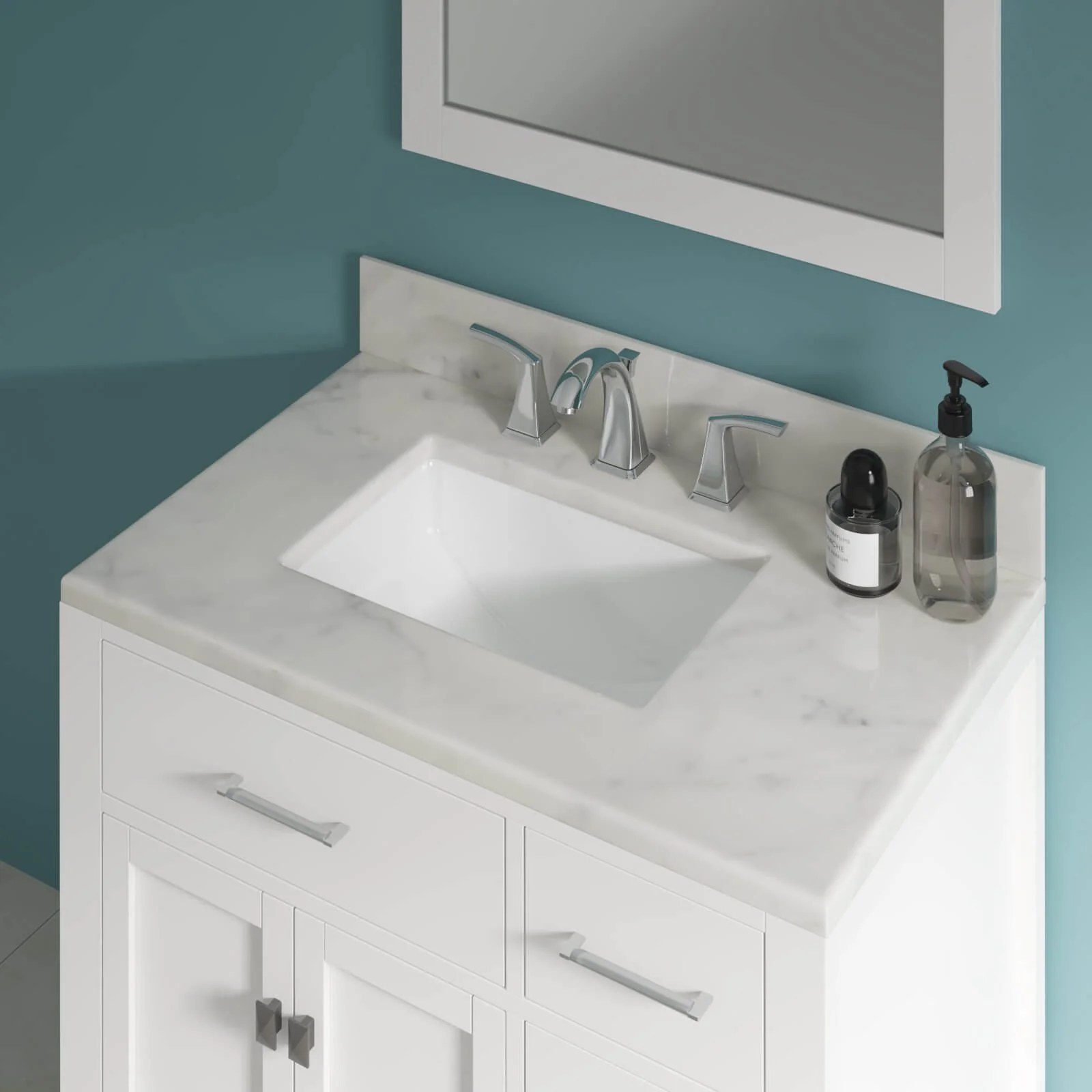 20-3/4" White Rectangular Vitreous China Undermount Bathroom Sink with Overflow Drain - Image 3