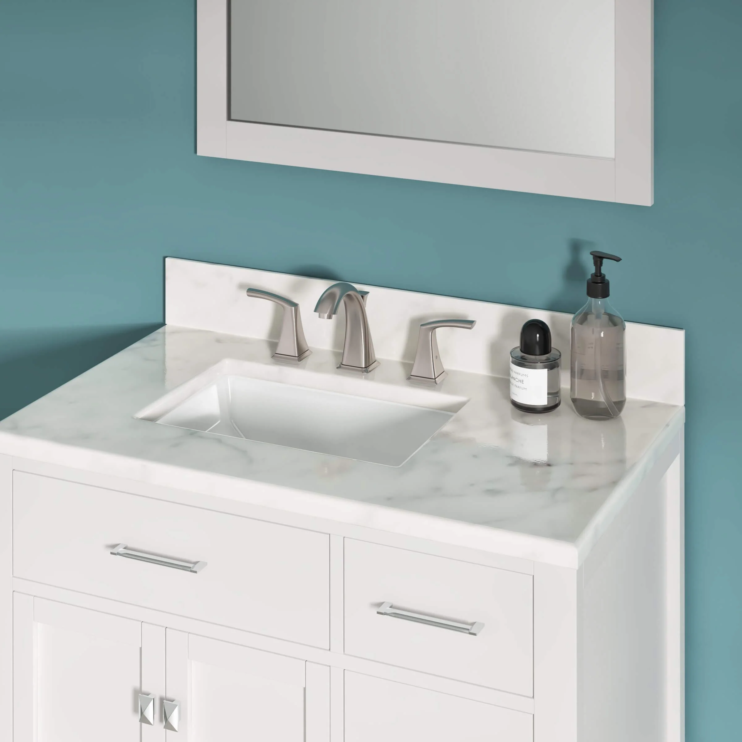 21" Rectangular Porcelain Undermount Bathroom Sink with Overflow Drain in White - Image 5