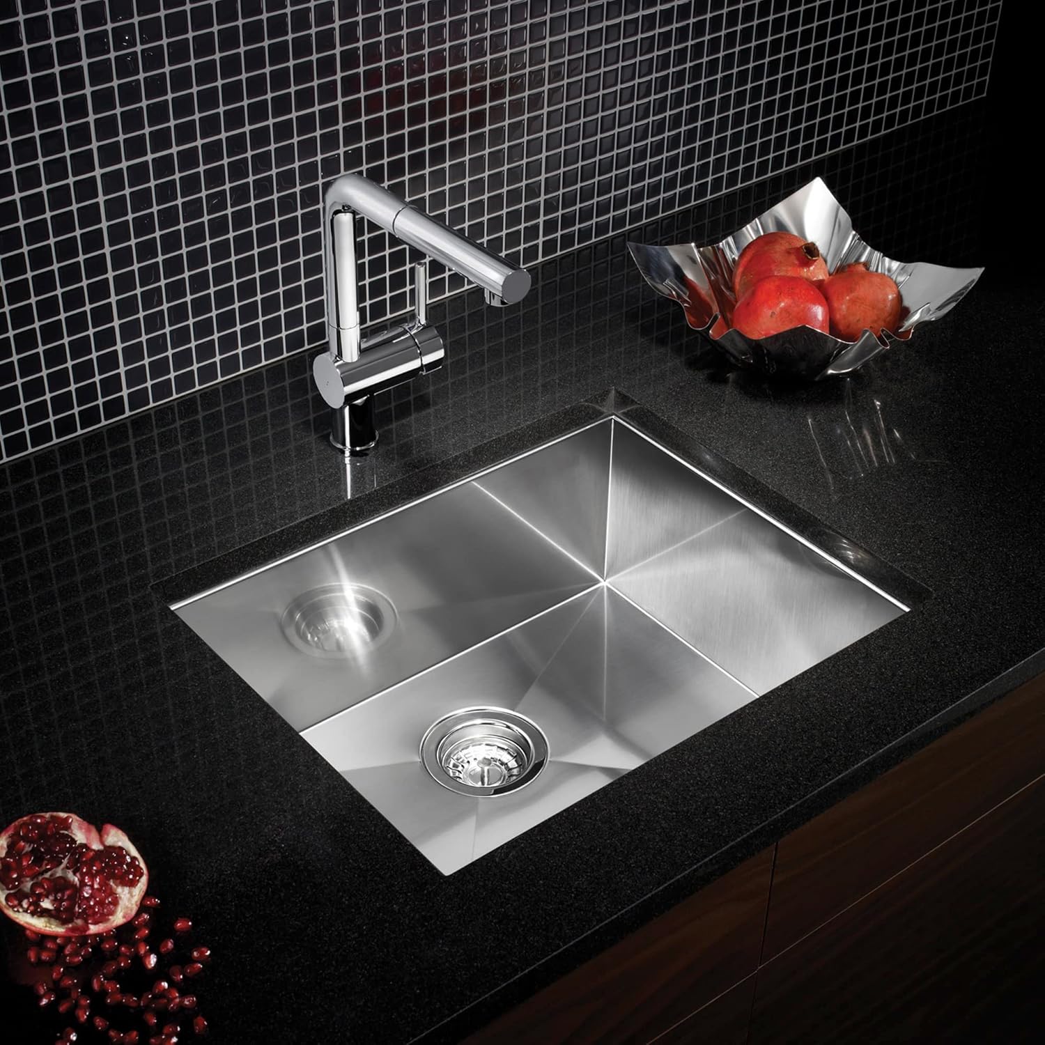 23" Zero Radius Undermount Stainless Steel Single Bowl Kitchen Sink - Image 3