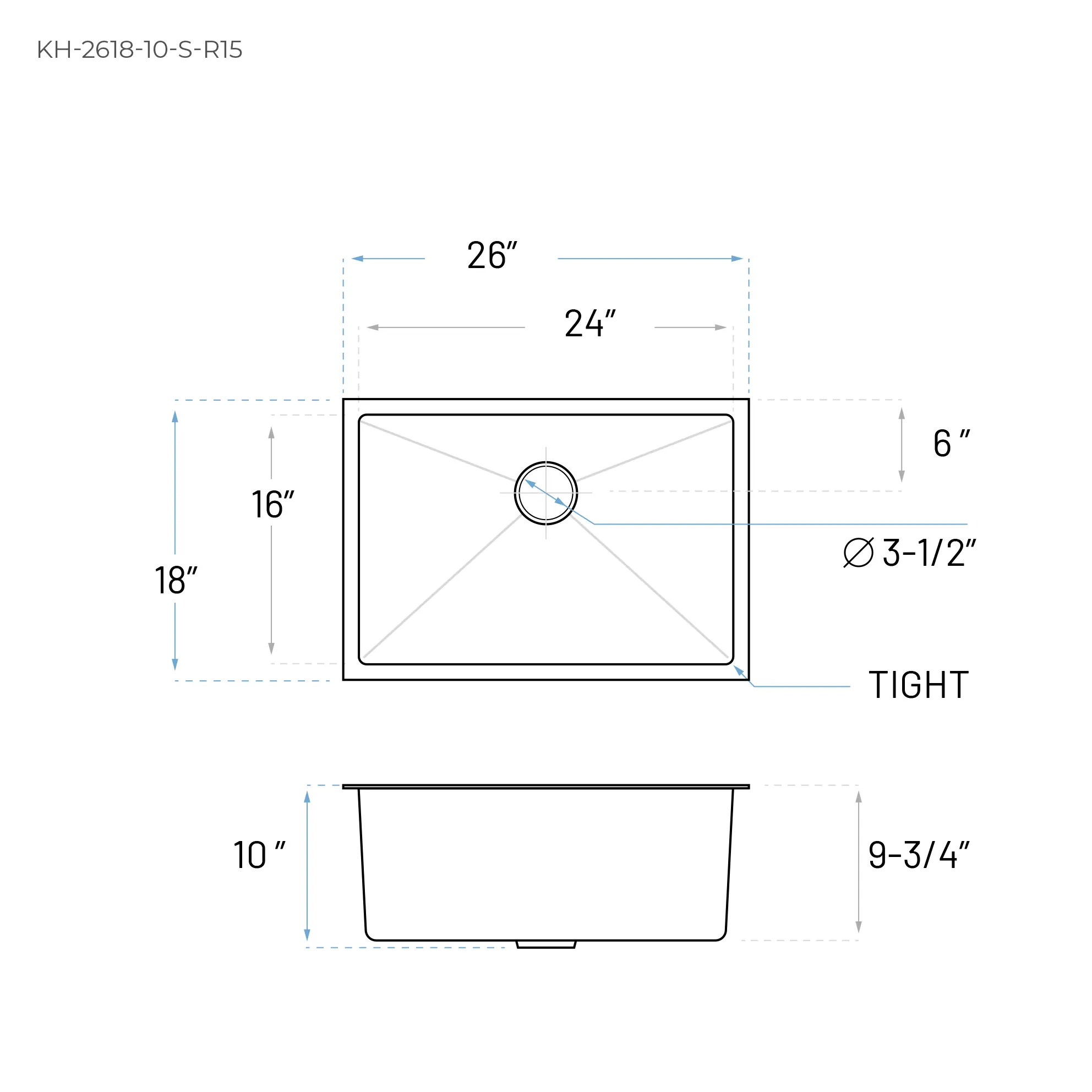 26" Undermount Stainless Steel Deep Single Bowl Kitchen Sink - Image 7