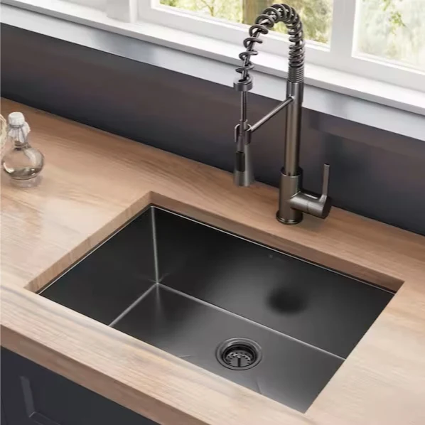 27" Undermount Gunmetal Black Stainless Steel Single Bowl Kitchen Sink - Image 5