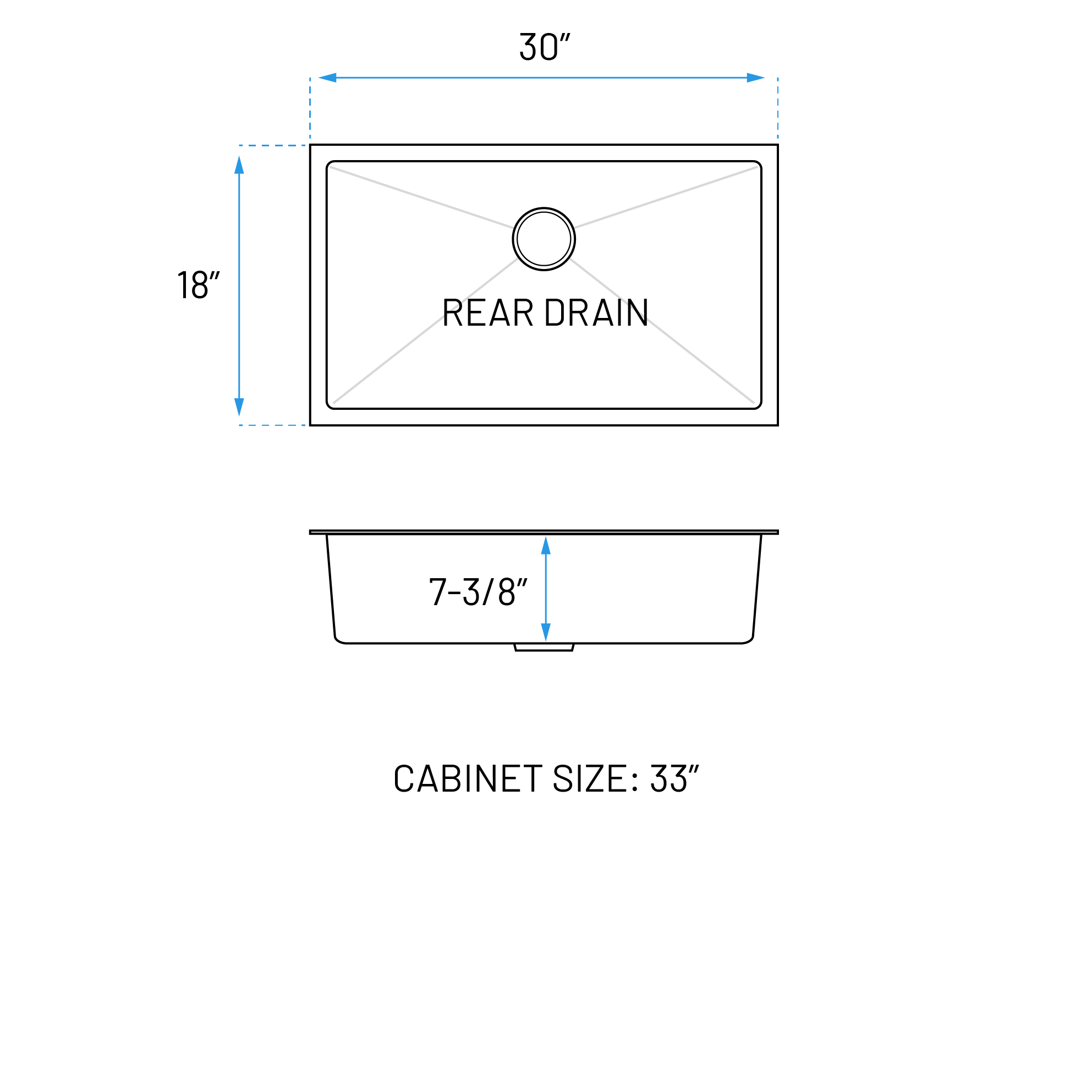 30" Extra Large Undermount 7-Inch Deep Stainless Steel Single Bowl Kitchen Sink - Image 2