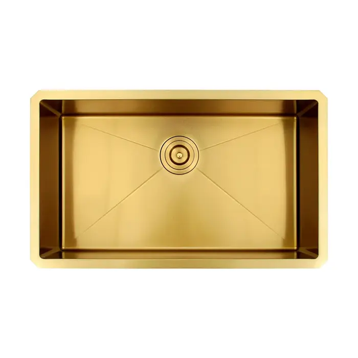 30" Gold Undermount Stainless Steel Single Bowl Kitchen Sink - Image 6