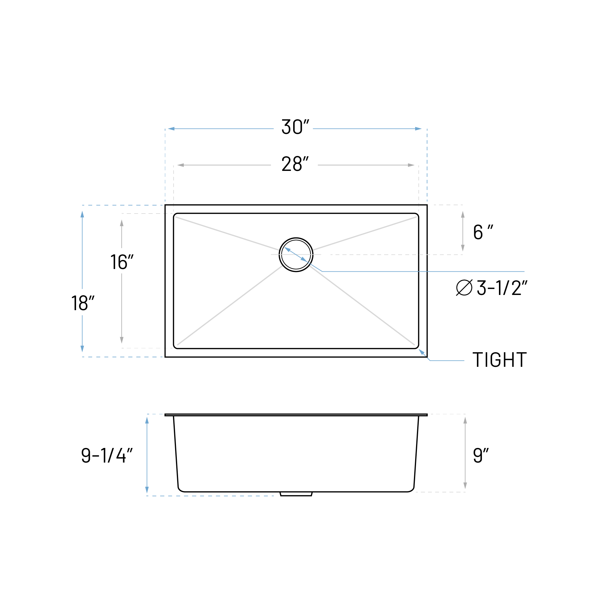 30" Large Undermount Stainless Steel Single Bowl Kitchen Sink - Image 5