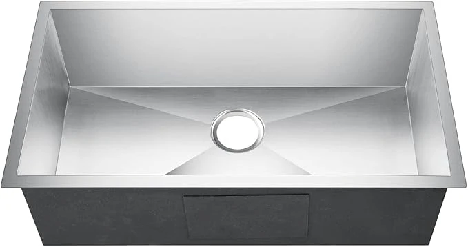 32" Extra-Large Zero Radius Undermount Stainless Steel Single Bowl Kitchen Sink - Image 3