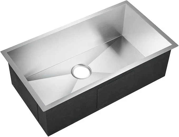 32" Extra-Large Zero Radius Undermount Stainless Steel Single Bowl Kitchen Sink - Image 4