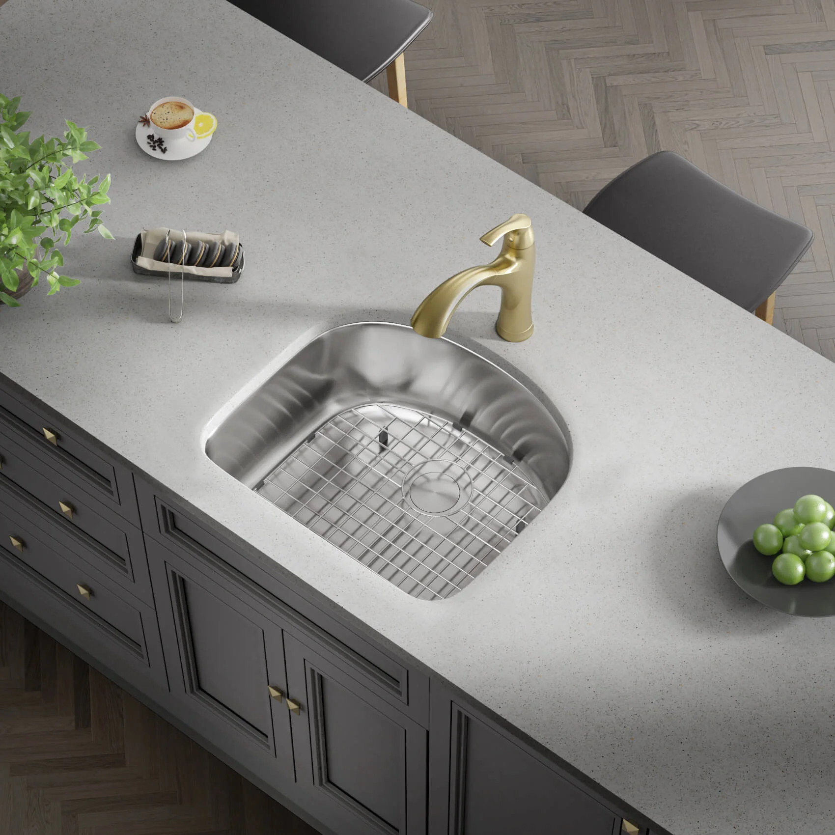 23" Undermount D-Shaped Stainless Steel Single Bowl 7-inch Deep Kitchen Sink - Image 4