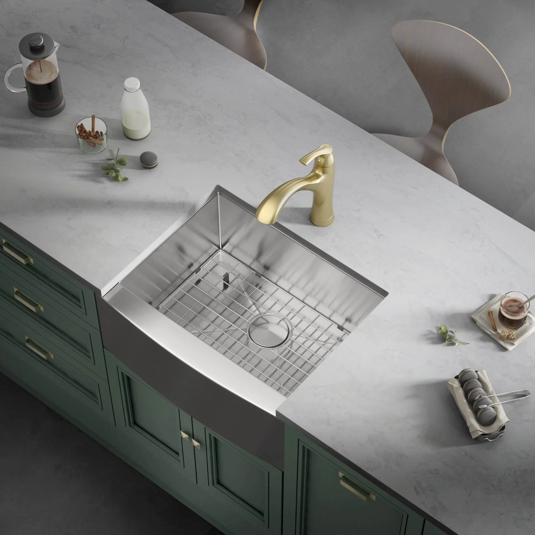 33" Zero Radius Farmhouse Apron Front Stainless Steel Kitchen Sink - Image 3