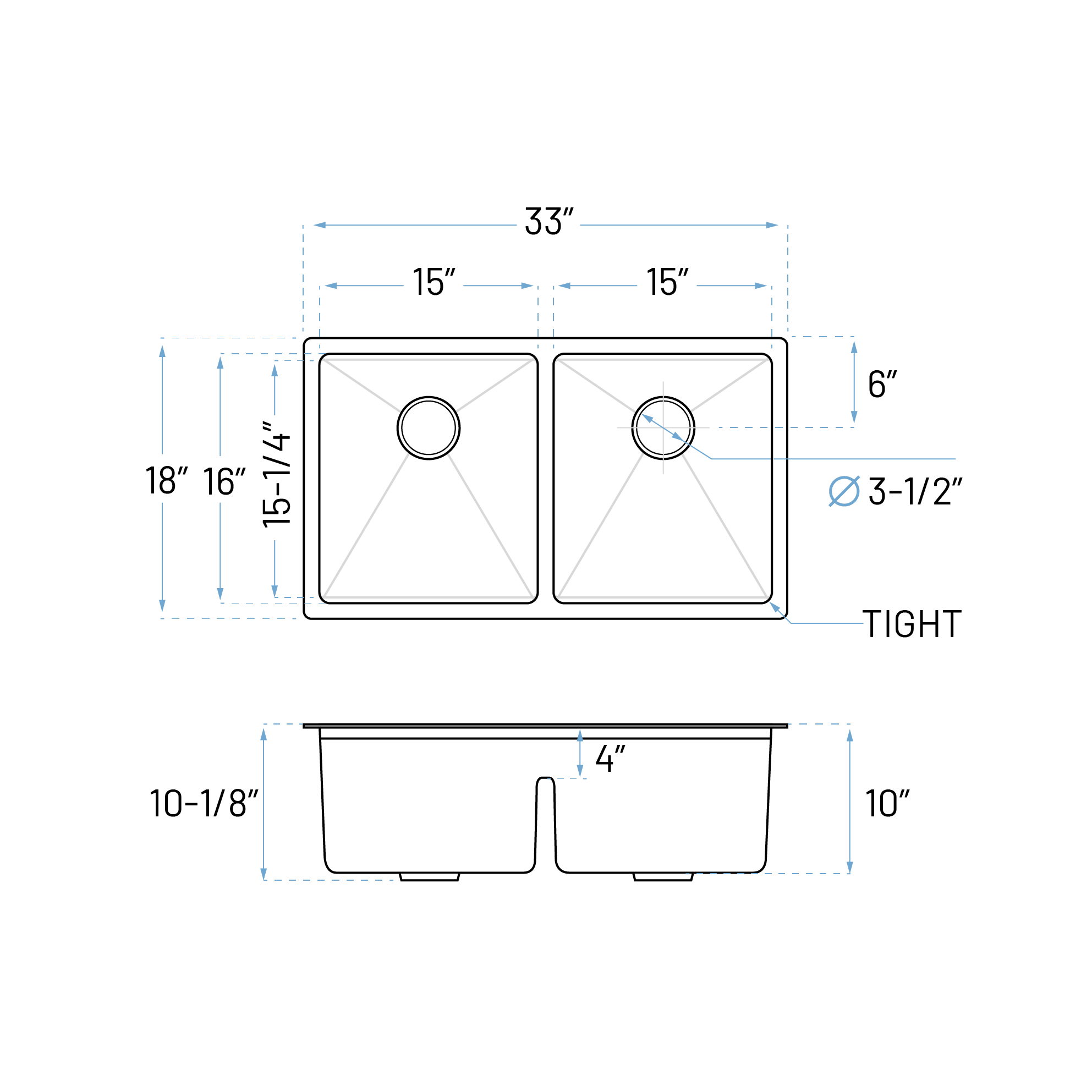 33" Workstation Double Bowl Undermount Kitchen Sink with Accessories - Image 5
