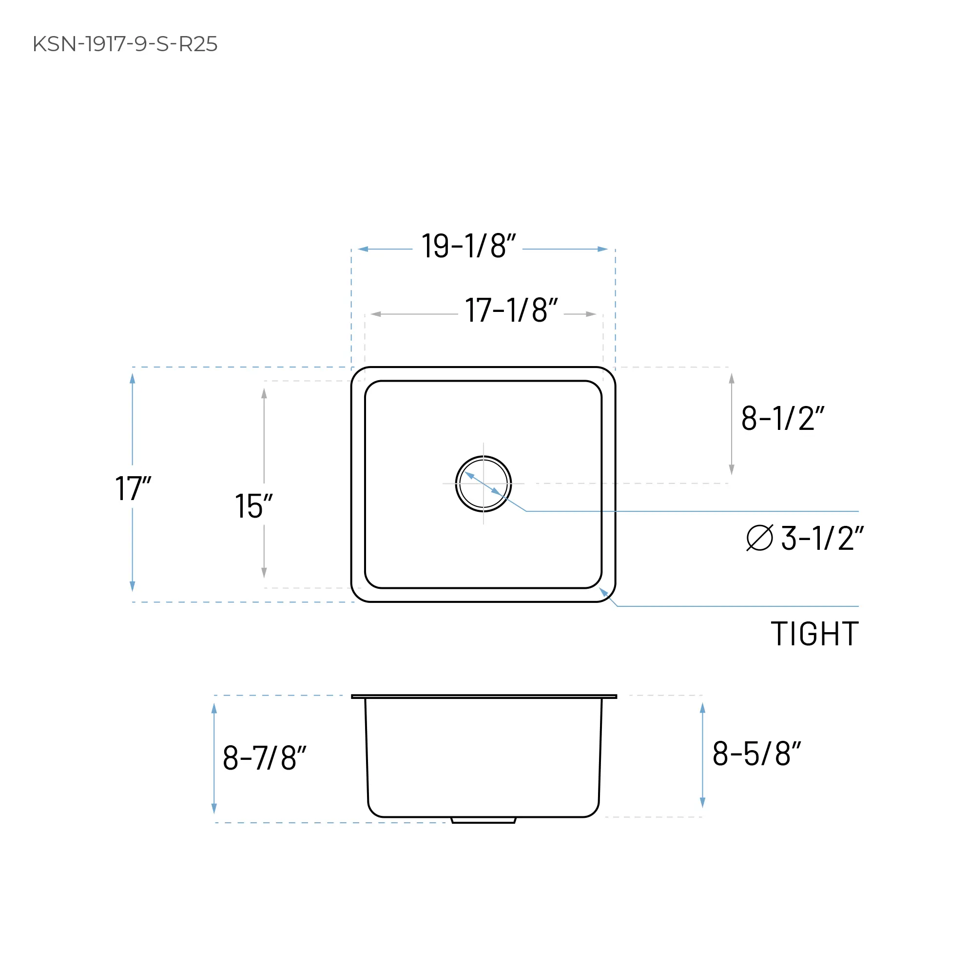 19" Compact Undermount Stainless Steel Bar and RV Sink - Image 6