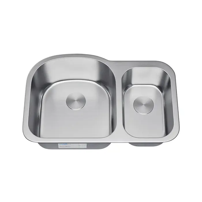 31" Undermount 70/30 Offset Double Bowl Stainless Steel Kitchen Sink