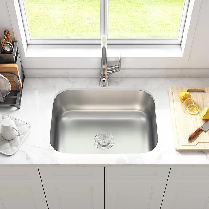 23" Undermount Stainless Steel Single Bowl Kitchen Sink - Image 3
