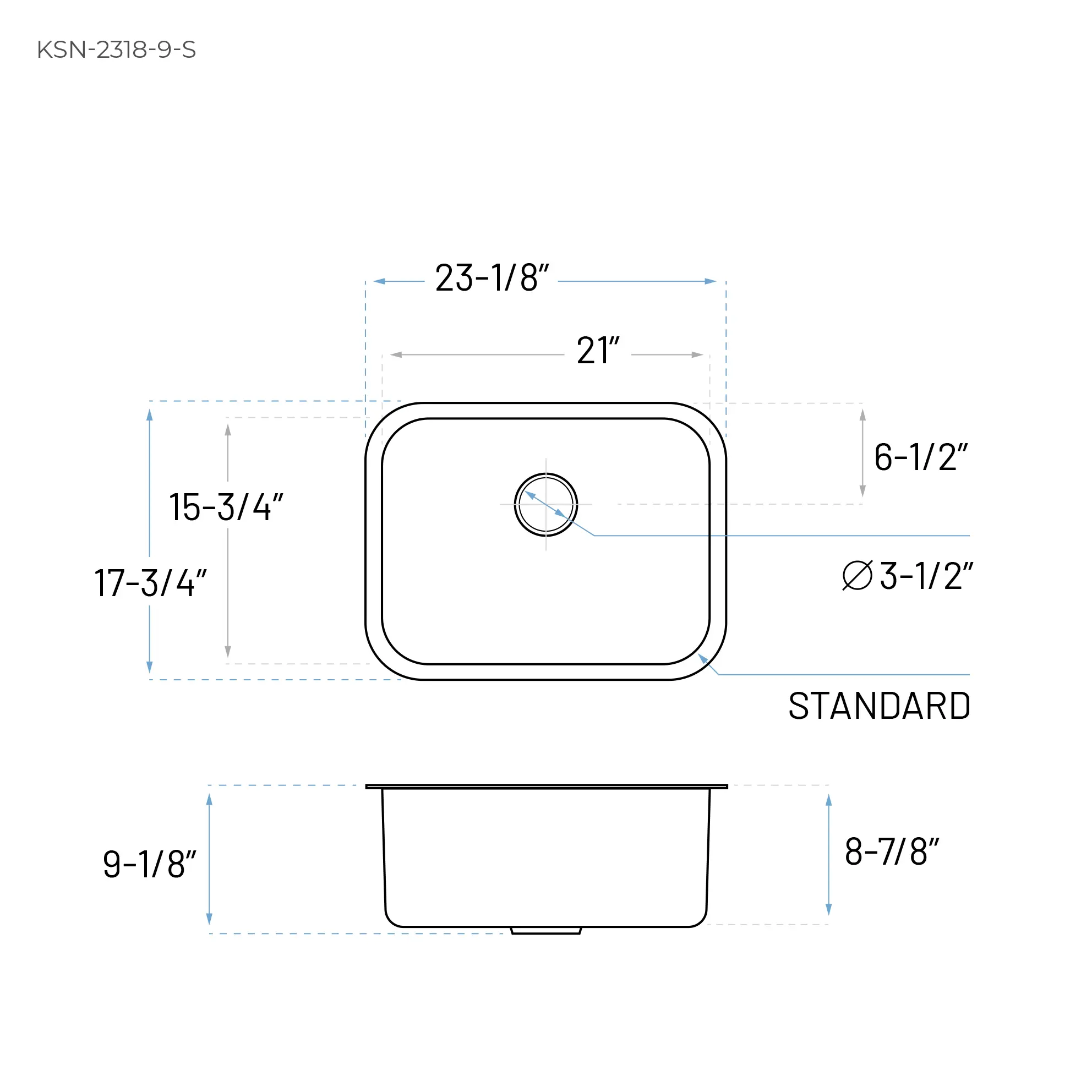 23" Undermount Stainless Steel Single Bowl Kitchen Sink - Image 8