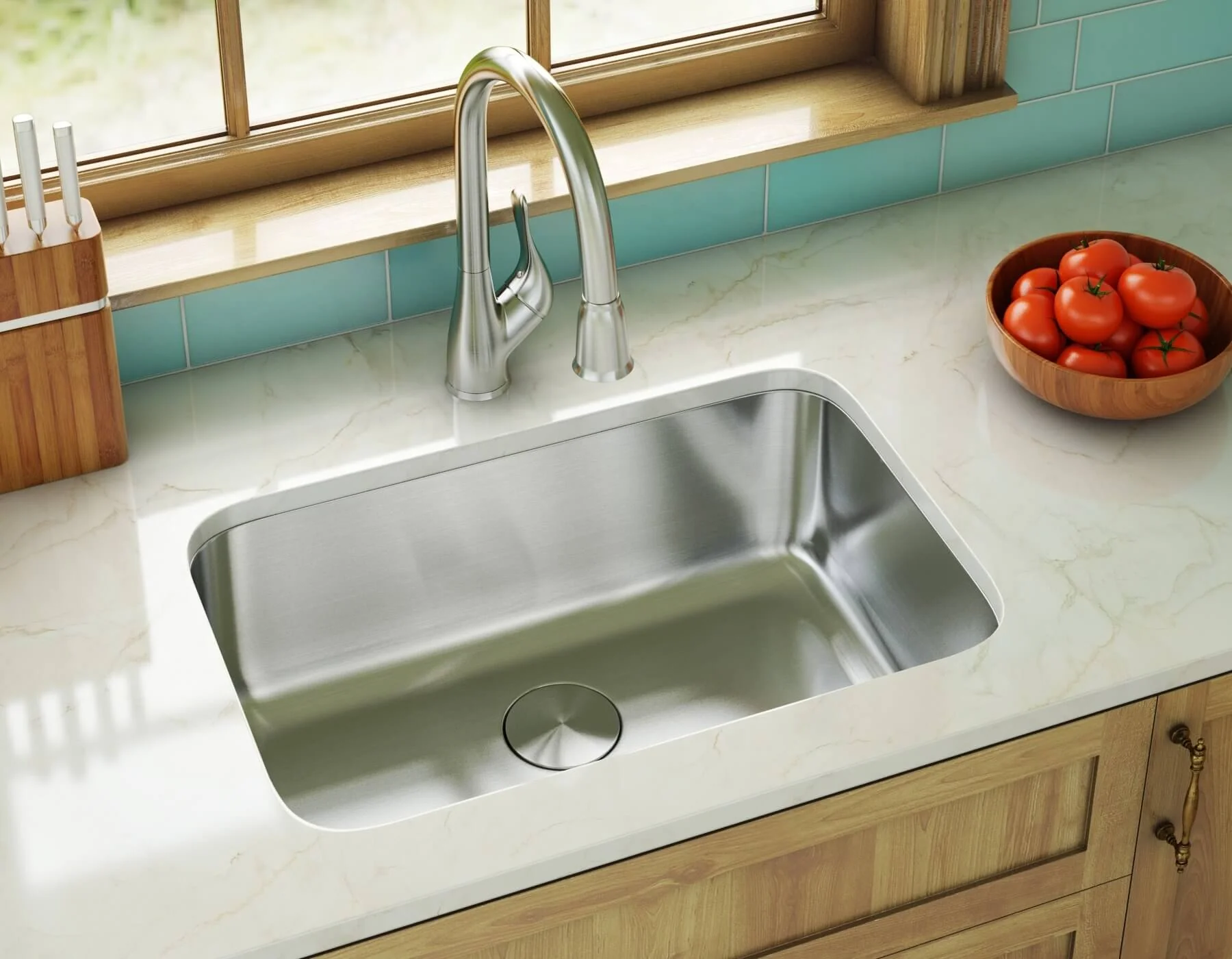 27" Undermount 7-inch Deep Stainless Steel Single Bowl Kitchen Sink - Image 3