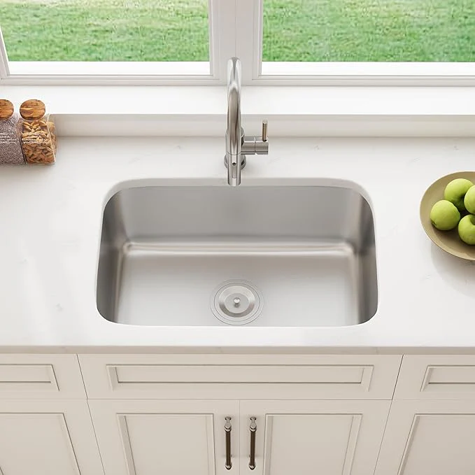 27" Undermount Stainless Steel Single Bowl Kitchen Sink - Image 4