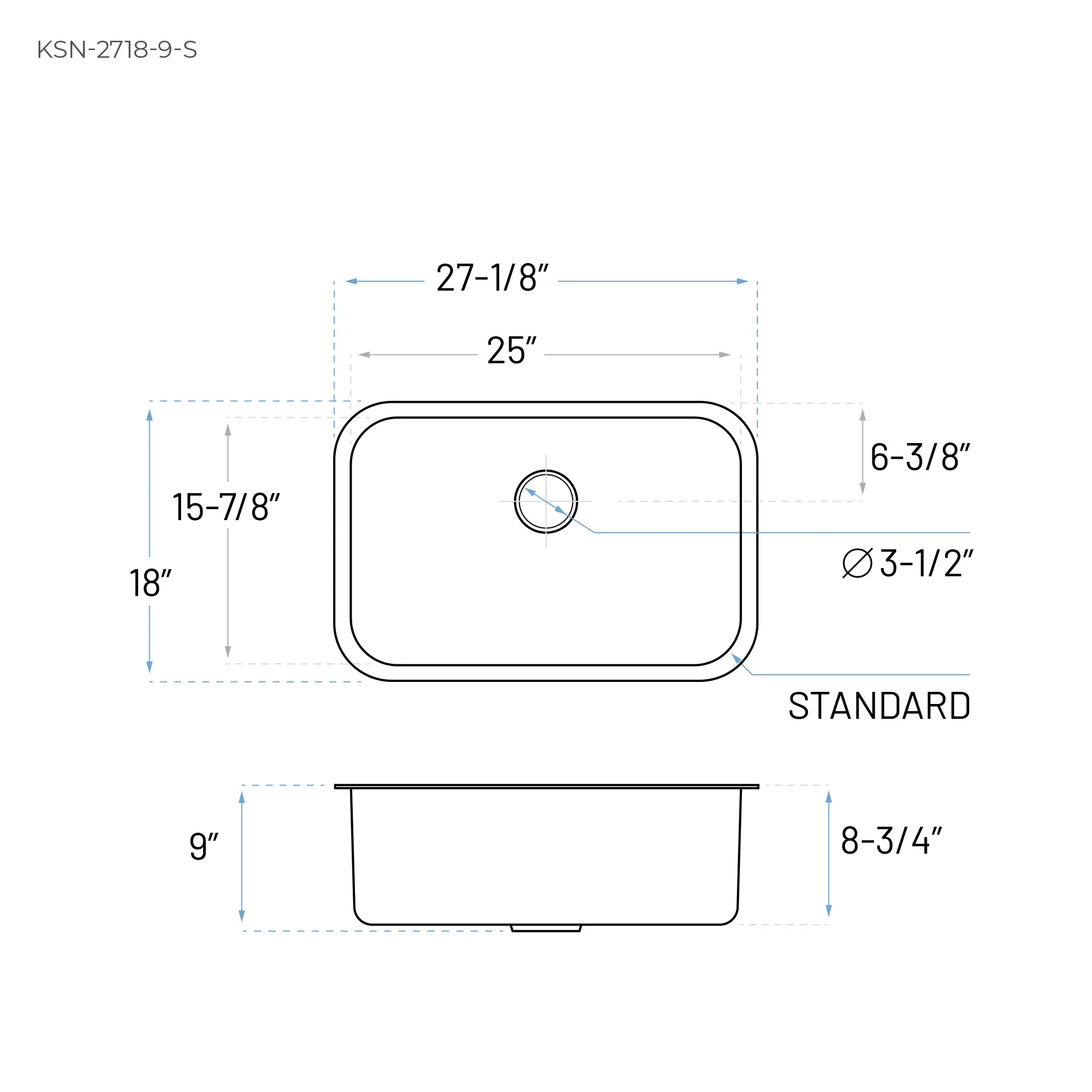 27" Undermount Stainless Steel Single Bowl Kitchen Sink - Image 8