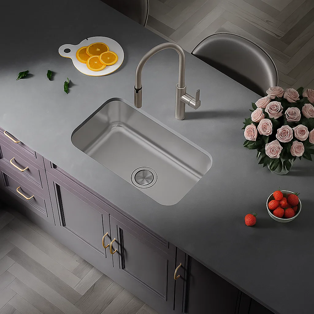 30" Undermount Shallow Stainless Steel Kitchen Sink - 7-inch Depth - Image 3