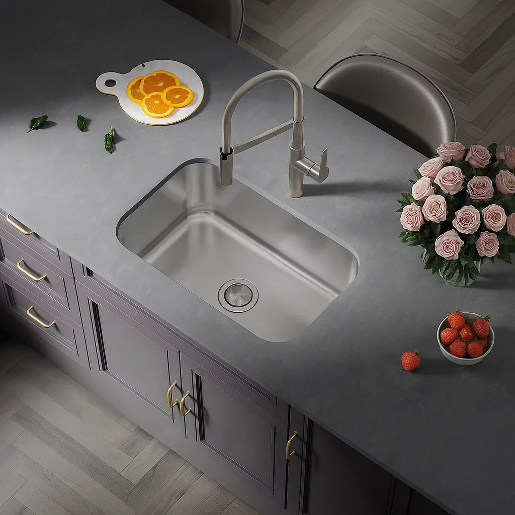30" Undermount Stainless Steel Single Bowl Kitchen Sink - Image 3