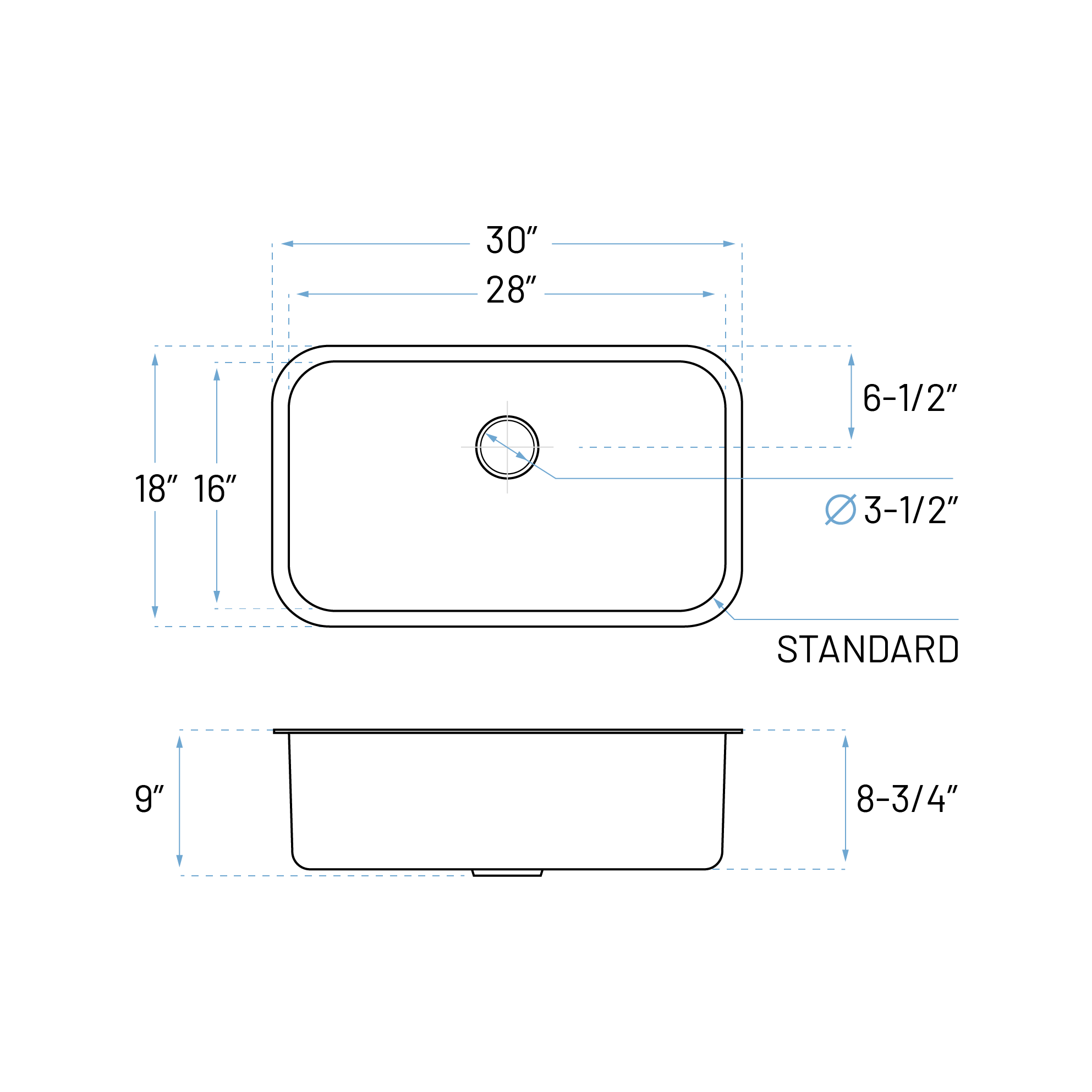 30" Undermount Stainless Steel Single Bowl Kitchen Sink - Image 7