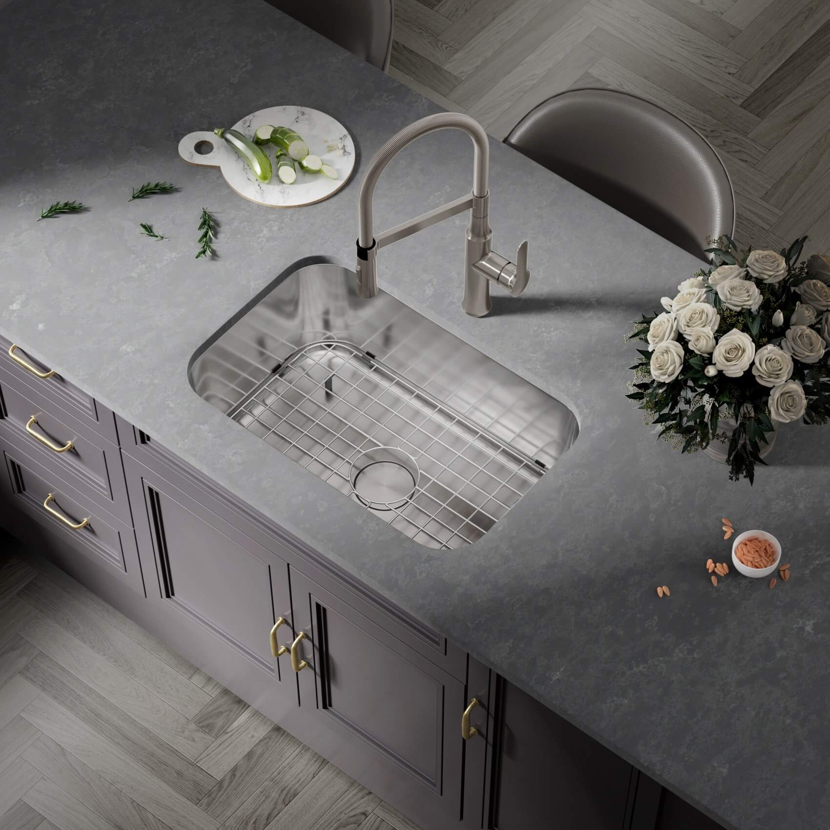 31" Large Undermount Stainless Steel Single Bowl Kitchen Sink - Image 7