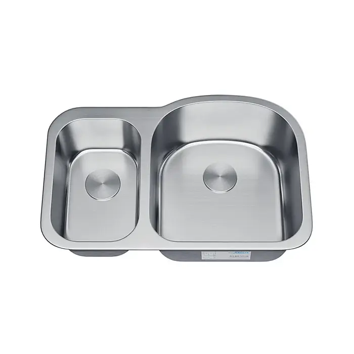 31" Undermount 30/70 Offset Double Bowl Stainless Steel Kitchen Sink