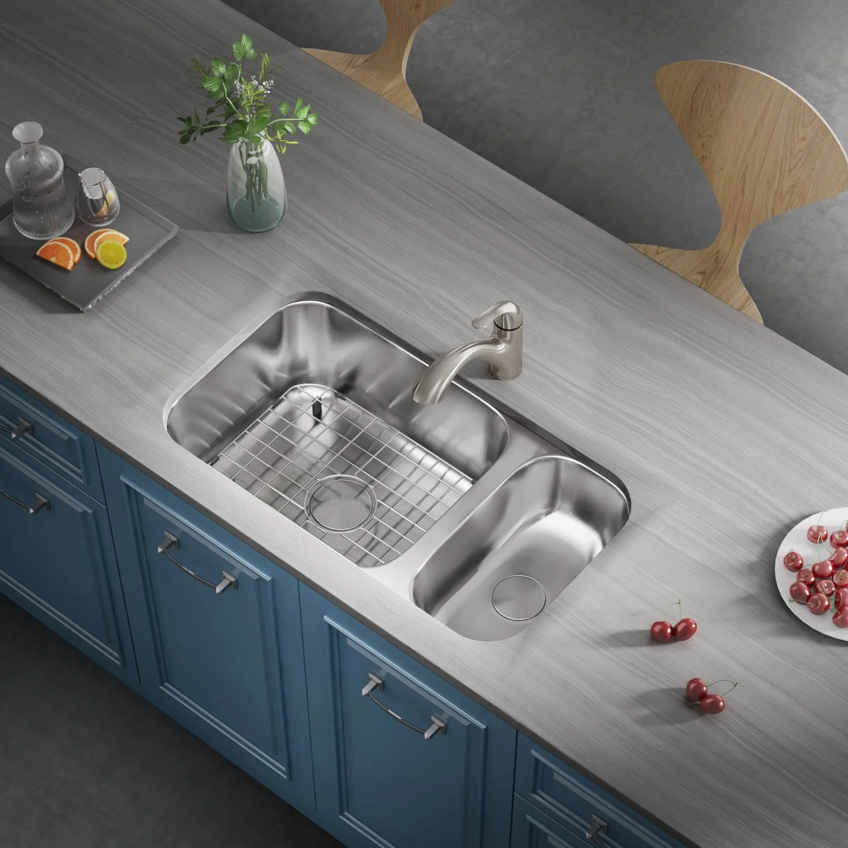 32" Undermount Reversible 80/20 Double Bowl Stainless Steel Kitchen Sink - Image 7