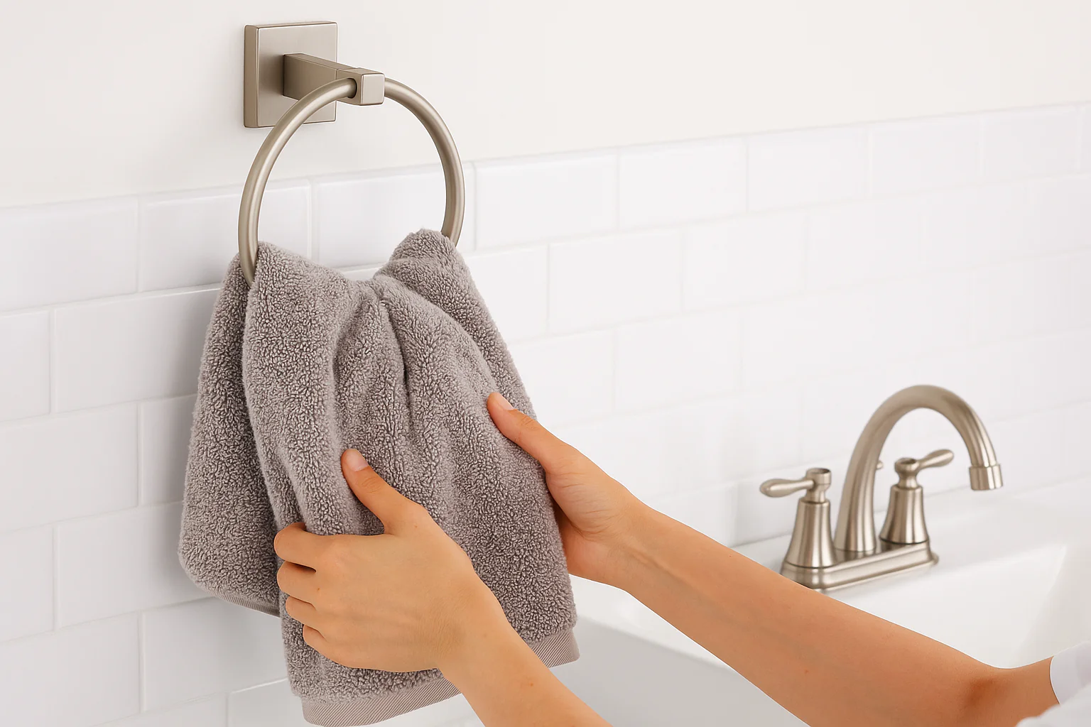 Rainvera Brushed Nickel Four-Piece Bathroom Accessory Set - Image 10